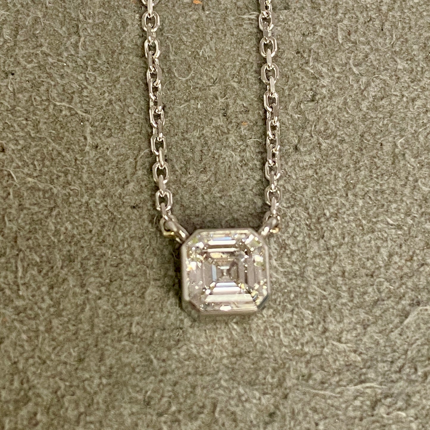 Asscher Solitaire Necklace