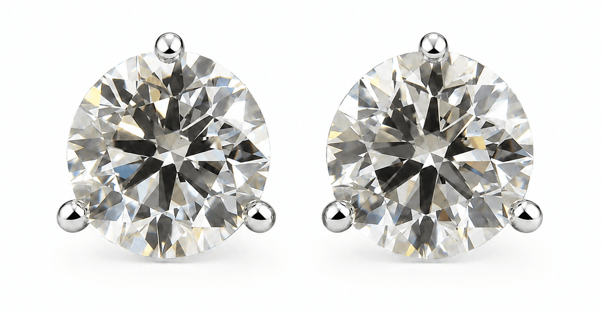 1.00 carat total weight diamond stud earrings