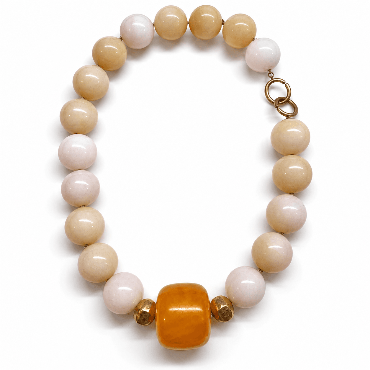 Peruvian Opal and Antique Copal Necklace with Katura Signature Clasp