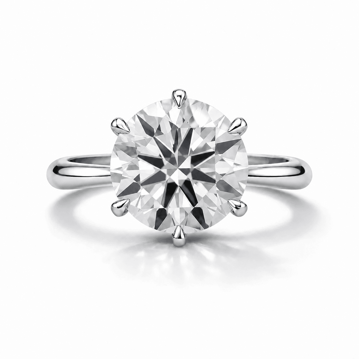 7.77 Carat Natural D Flawless Round Brilliant Solitaire in Platinum