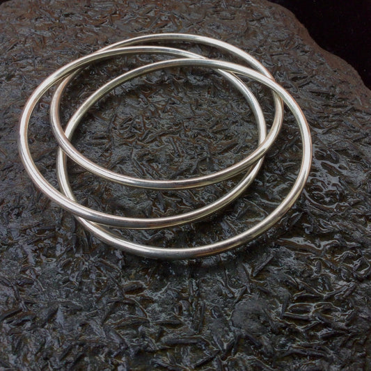 "Trinity" Sterling Silver Bangle Bracelet