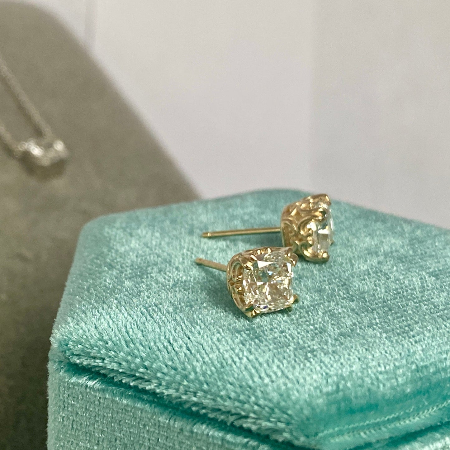 Cushion Cut Lab-Grown Diamond Earrings