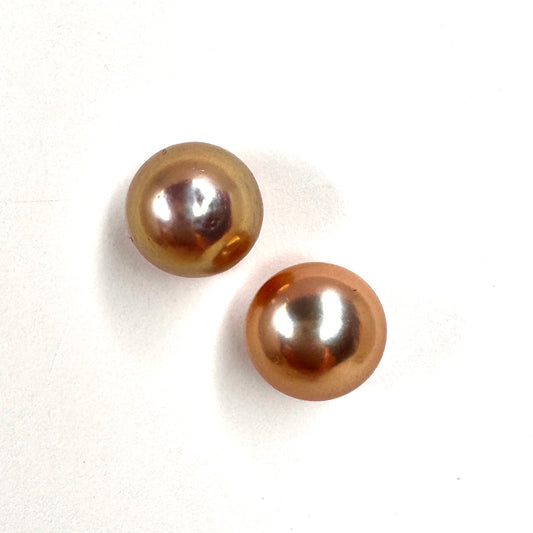 Pink Gold Freshwater Pearl Studs