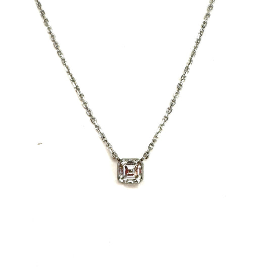 Asscher Solitaire Necklace