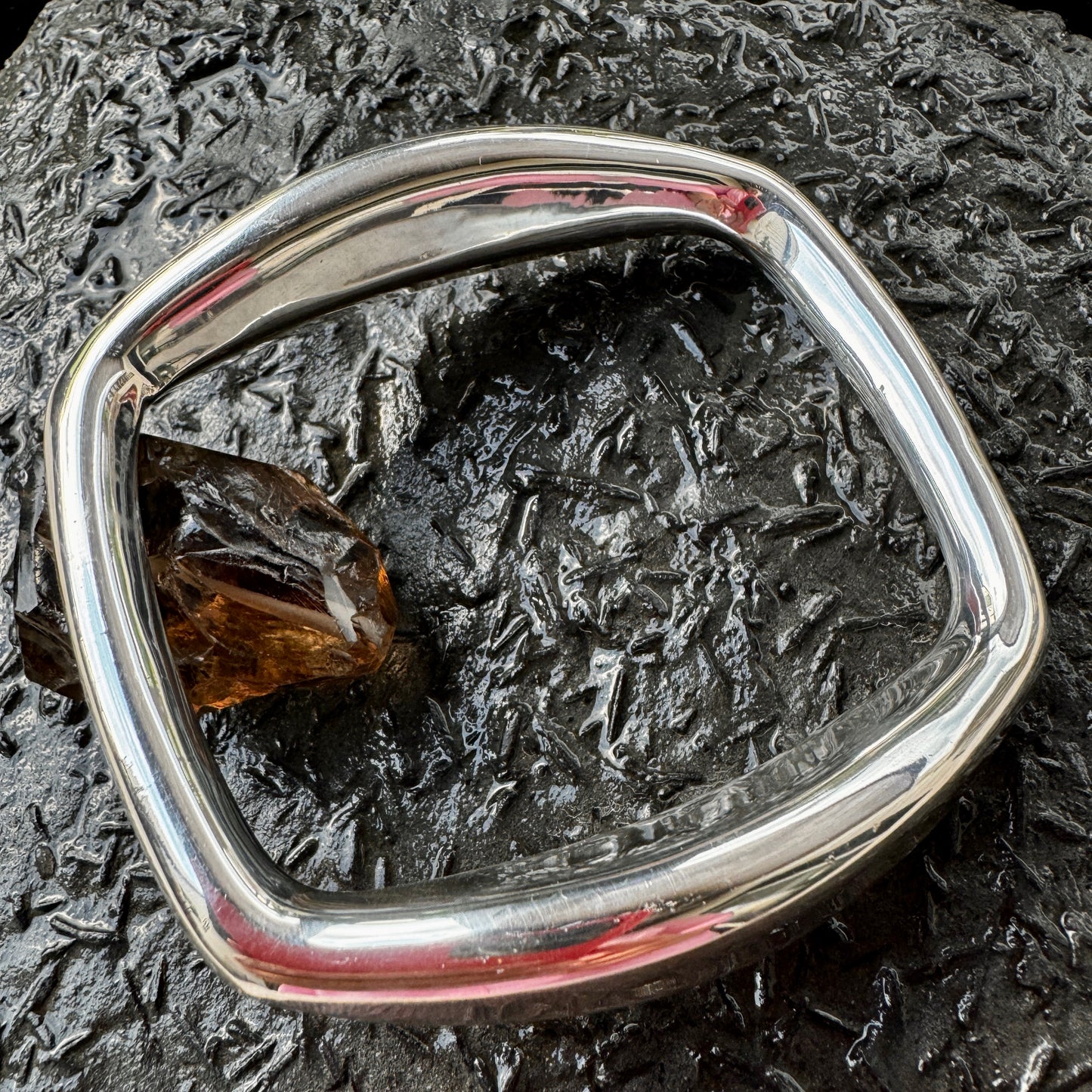 "Softened Geometry" Sterling Silver Bangle Bracelet